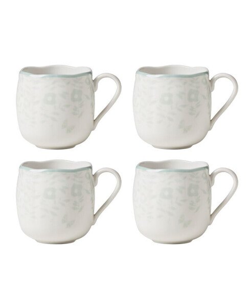Butterfly Meadow Cottage Porcelain Mugs, Set of 4
