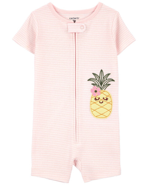 Toddler 1-Piece Pineapple 100% Snug Fit Cotton Romper Pajamas 5T