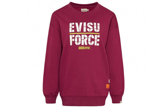 EVISU 标志家花印花长款圆领常规卫衣 女款 红色 / Худи EVISU Trendy Clothing Featured Tops 1EAHTW9SW340XX