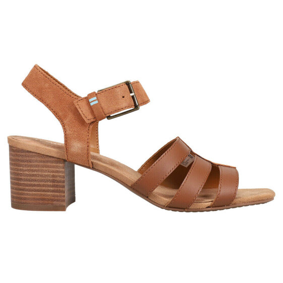 TOMS Estella Block Heels Womens Brown Casual Sandals 10016419T