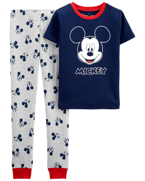 Kid 2-Piece Mickey Mouse 100% Snug Fit Cotton Pajamas 8