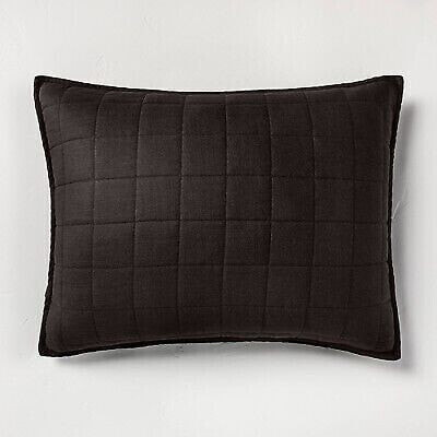 Наволочка для подушки Casaluna King Heavyweight Linen Blend Quilt Pillow Sham Washed Black