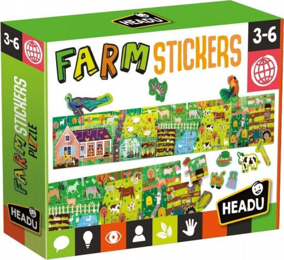 Headu Puzzle farma z naklejkami