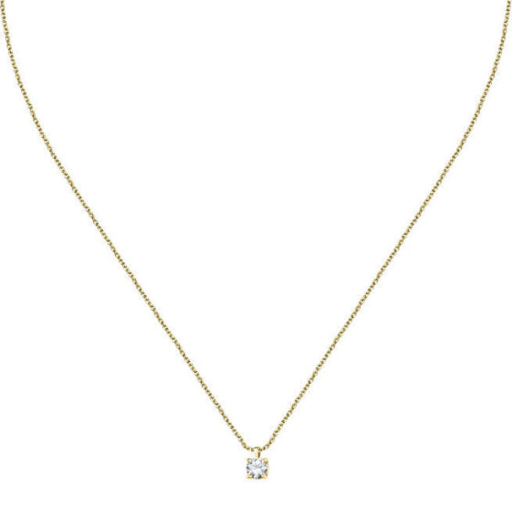 Gold-plated necklace with clear zircon Silver LPS10AWV09