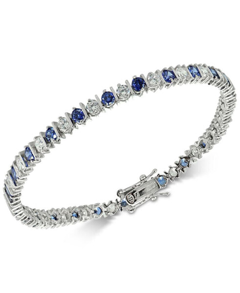 Blue Cubic Zirconia Tennis Bracelet in Sterling Silver, Created for Macy's