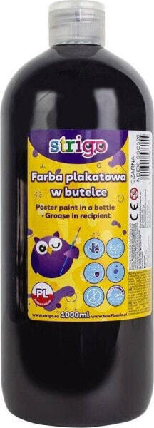 Strigo Farba plakatowa STRIGO w butelce, 1000 ml czarna