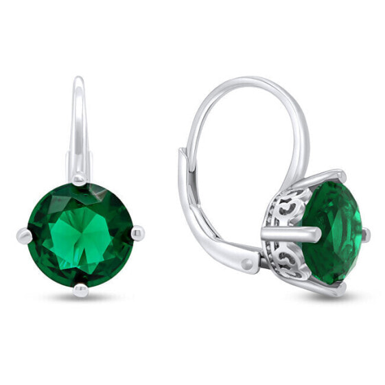 Matching silver earrings with green zircons EA302WG