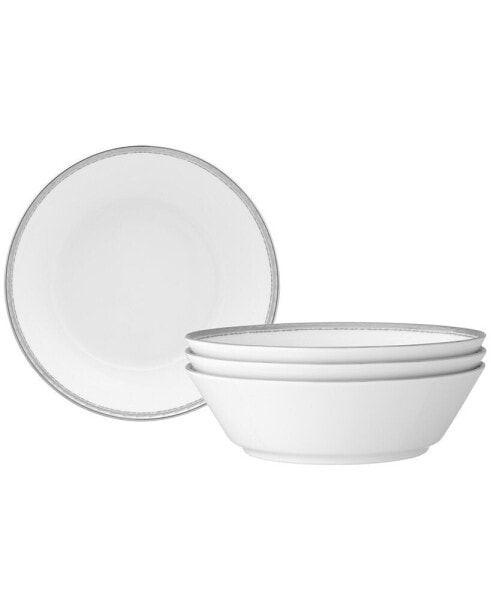 Whiteridge Platinum Set Of 4 Soup Bowls, 7", 20 Oz.