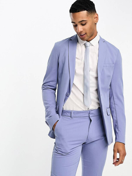 New Look super skinny suit jacket in light blue - suit 1