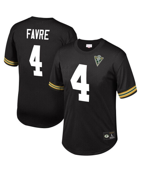 Men's Brett Favre Black Green Bay Packers Retired Player Name and Number Mesh Top