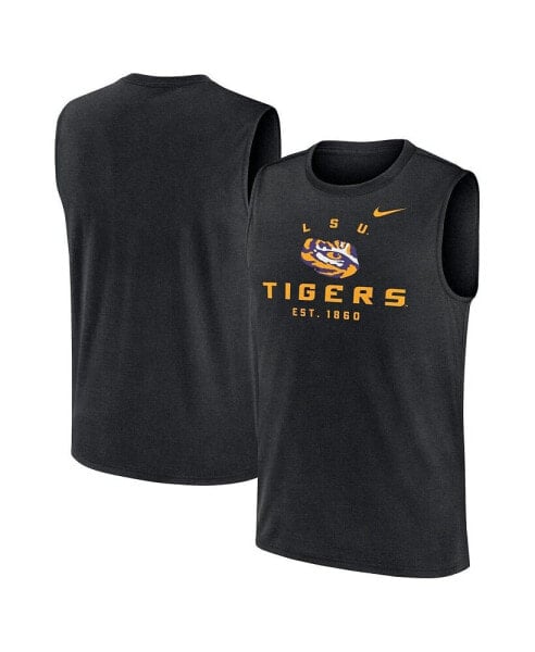 Men's Black LSU Tigers Primetime Legend Lock Up Performance Muscle Tank Top