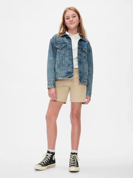 Kids Mid Rise Uniform Bermuda Shorts