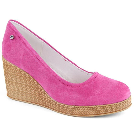 Leather suede wedge shoes Filippo W PAW339E fuchsia