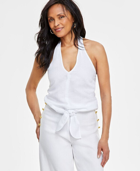 Women's Tie-Front Halter Blouse, Created for Macy's