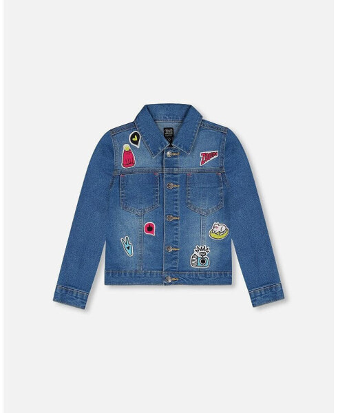 Girl Jean Jacket With Funny Patches - Child
