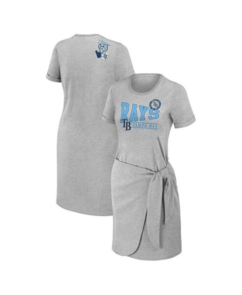 Women's Heather Gray Tampa Bay Rays Knotted T-shirt Dress