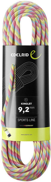 EDELRID Kinglet 9.2 mm 60 m Striped Colourful Climbing Rope, Size 60 m, Colour Night