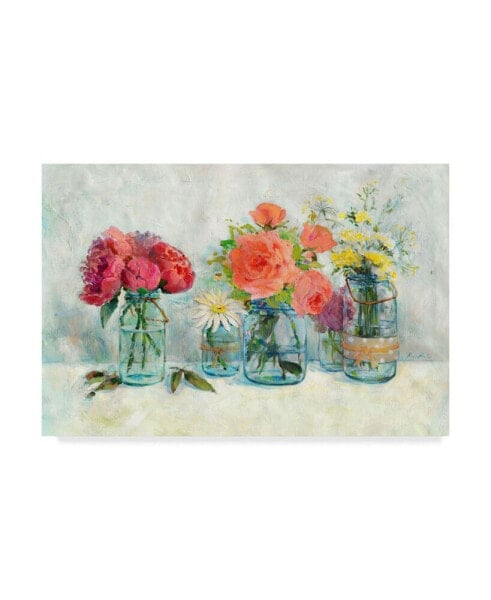 Marietta Cohen Art And Design 'Flowers In Mason Jars' Canvas Art - 24" x 16"