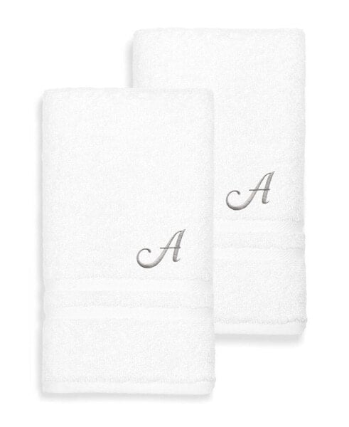 Textiles Turkish Cotton Personalized 2 Piece Denzi Hand Towel Set, 30" x 16"