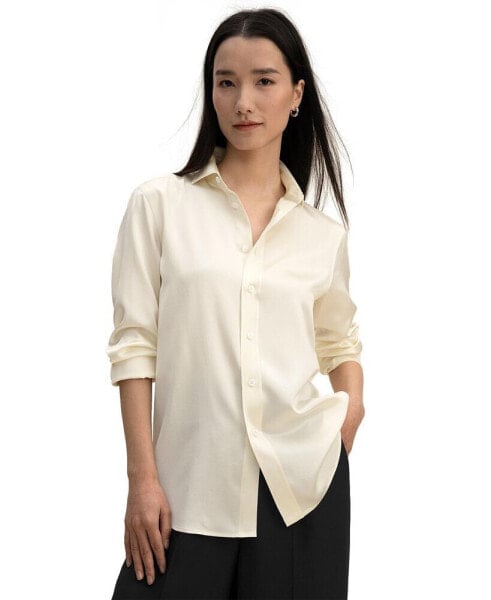 Women's Tailored Button Down Silk Shirt