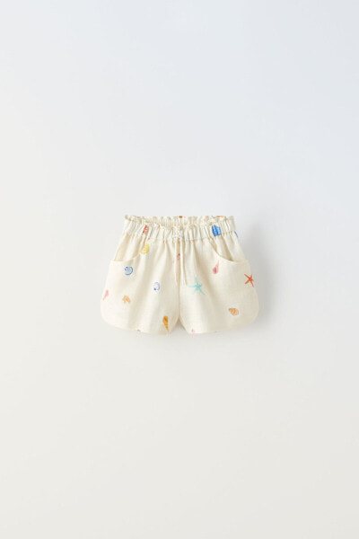 Seashell print bermuda shorts