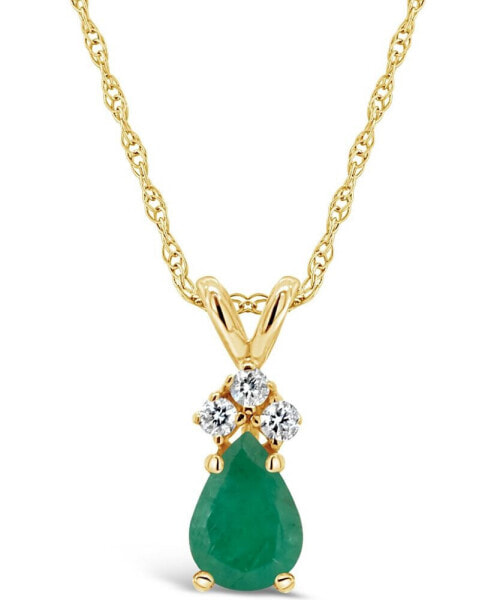 Macy's ruby (1/2 ct. t.w.) and Diamond Accent Pendant Necklace in 14k Yellow Gold (Also in Sapphire & Emerald)