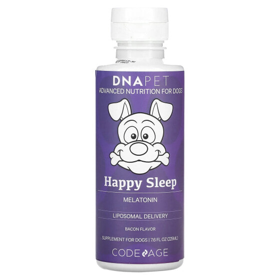Codeage, DNA Pet, мелатонин для счастливого сна, для собак, бекон, 225 мл (7,6 жидк. Унции)