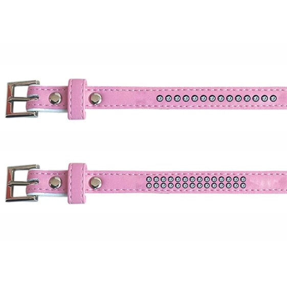 FREEDOG Leatherette Collar With Diamonds