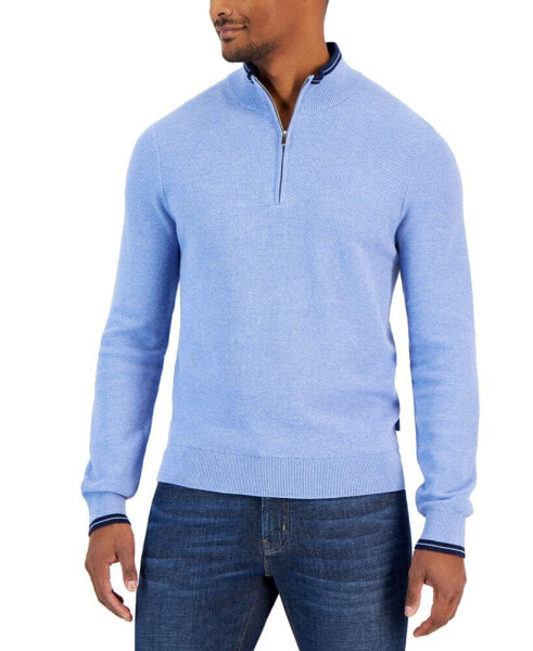 Men's Textured Quarter-Zip Sweater, Created for Macy's