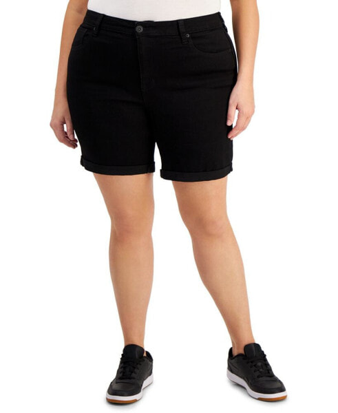 Trendy Plus Size Denim Bermuda Shorts