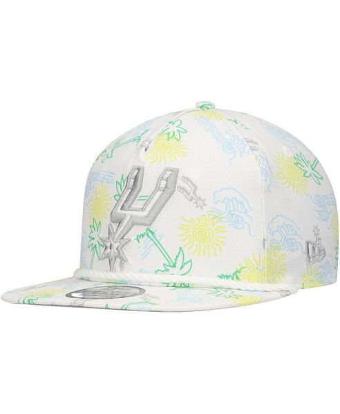 Men's White San Antonio Spurs Palm Trees and Waves Golfer Adjustable Hat