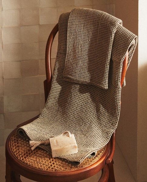 Waffle-knit cotton towel