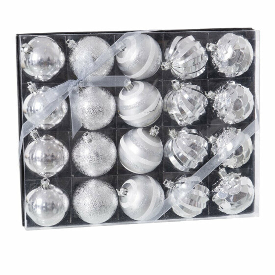 Елочные шарики Серебристый Пластик 6 x 6 x 6 cm (20 штук) Shico