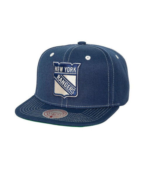 Mitchell Ness Men's Blue New York Rangers Energy Contrast Natural Snapback Hat