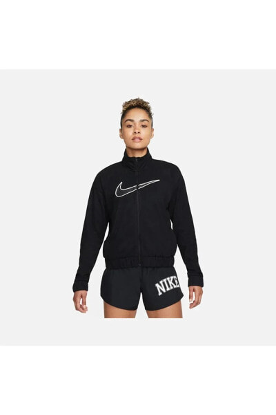 Куртка беговая с полной молнией с графическим логотипом Dri-Fit Swoosh Nike