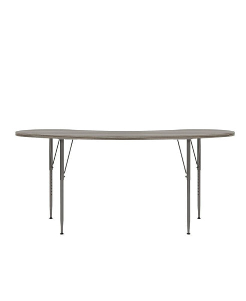 Curved Table, Adjustable Height Legs, Table Top Height Range 21" to 30", Ready-To-Assemble, Multipurpose Kids Table