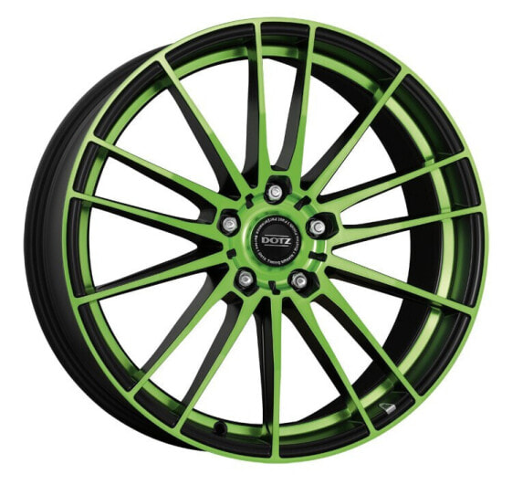 Dotz Fast15 black matt green polished 8x19 ET45 - LK5/112 ML70.1