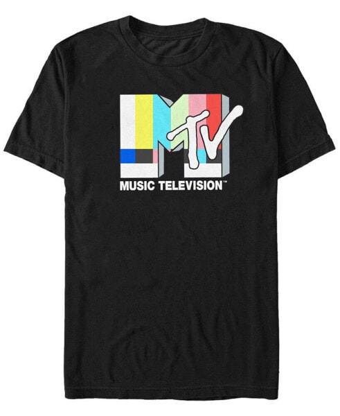 Men's Television interference Logo Short Sleeve T- shirt