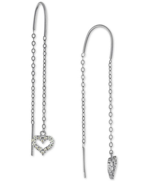 Cubic Zirconia Heart Threader Earrings, Created for Macy's