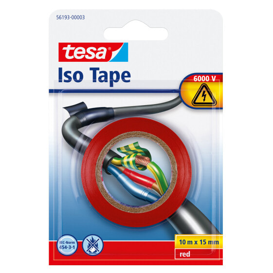 Tesa Insulating Tape - 1 pc(s) - Red - PVC - 6 V - Blister - IEC 454-3-1