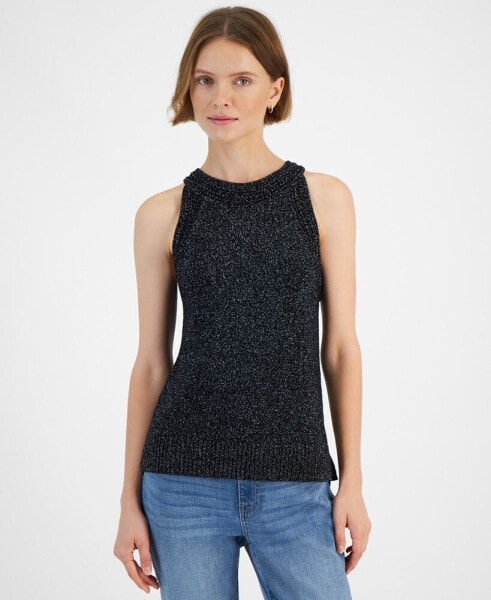 Women's Metallic Sleeveless Sweater