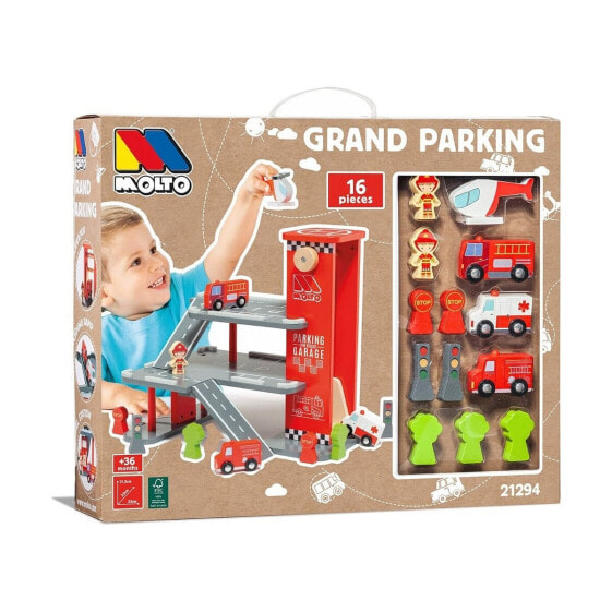 Детская игрушка Парковка с автомобилями Molto Grand Parking 16 Предметов