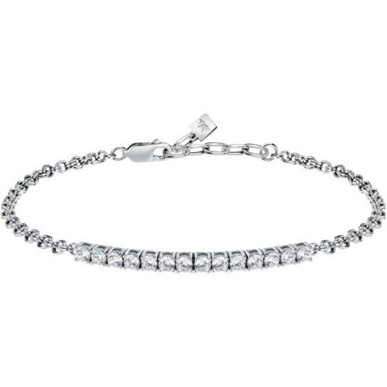 Modern silver bracelet with zircons Tennis SATT17