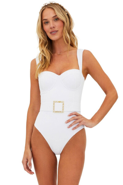 Beach Riot Women's Dina One Piece Swimsuit White Size Small
