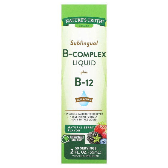 Витамины группы B Nature's Truth Sublingual B-Complex Liquid Plus B-12 Natural Berry 2 fl oz (59 мл)