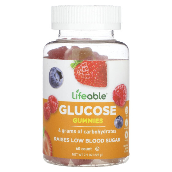 Витаминные мармеладки Lifeable Глюкоза, Натуральная ягода, 60 шт
