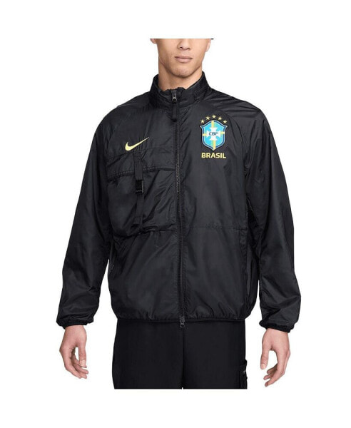 Men's Black Brazil National Team 2024 Halo Anthem Performance Full-Zip Jacket