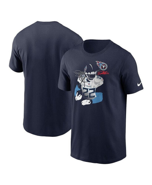 Men's Derrick Henry Navy Tennessee Titans Player Graphic T-shirt
