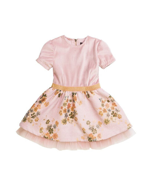Платье для малышей IMOGA Collection NORMA FW23 Платье из бархата POTPOURII со складками