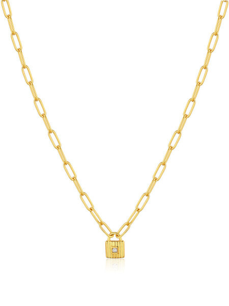 ANIA HAIE N032-01G Underlock & Key Ladies Necklace, adjustable